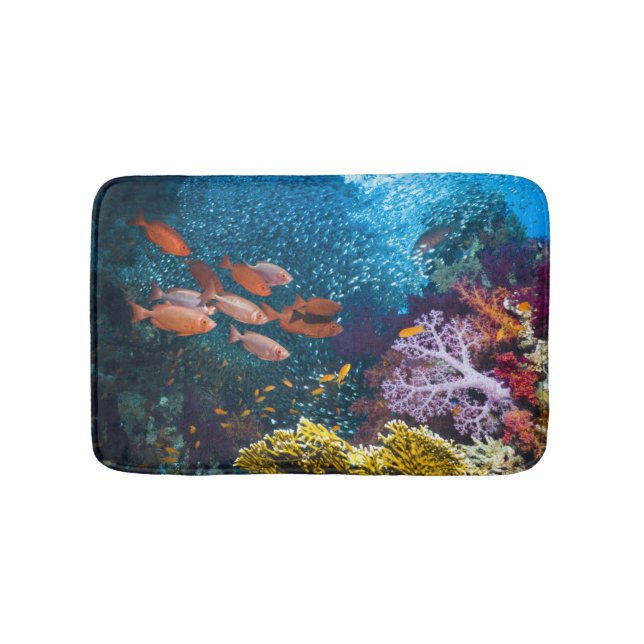 Coral Reef Scenery | Bigeye Or Goggle-Eye Bath Mat (Front)