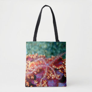 Coral reef starfish tote bag
