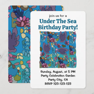 Coral Reef Under The Sea Birthday Party Invitation
