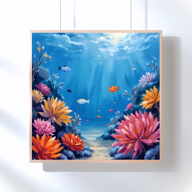 Coral Reef Under the Sea Ocean Painting Poster (Creator Uploaded)