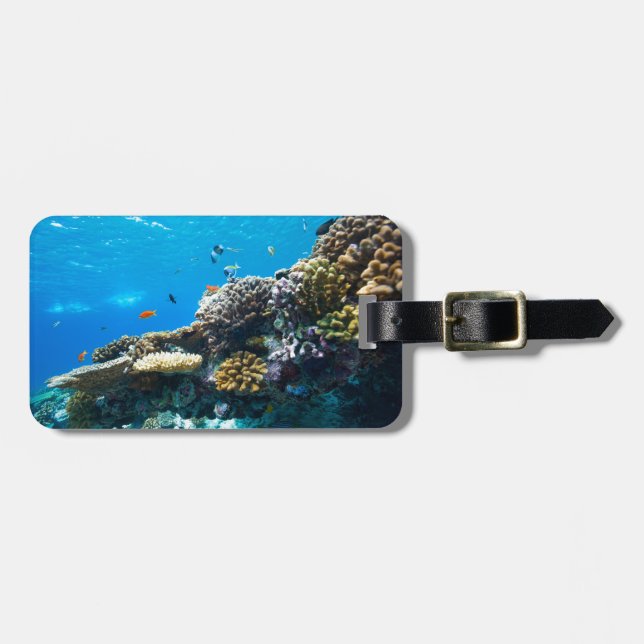 Coral reef underwater luggage tag (Front Horizontal)