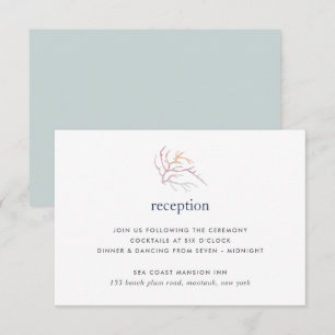 Coral Reef Wedding Reception Enclosure Card