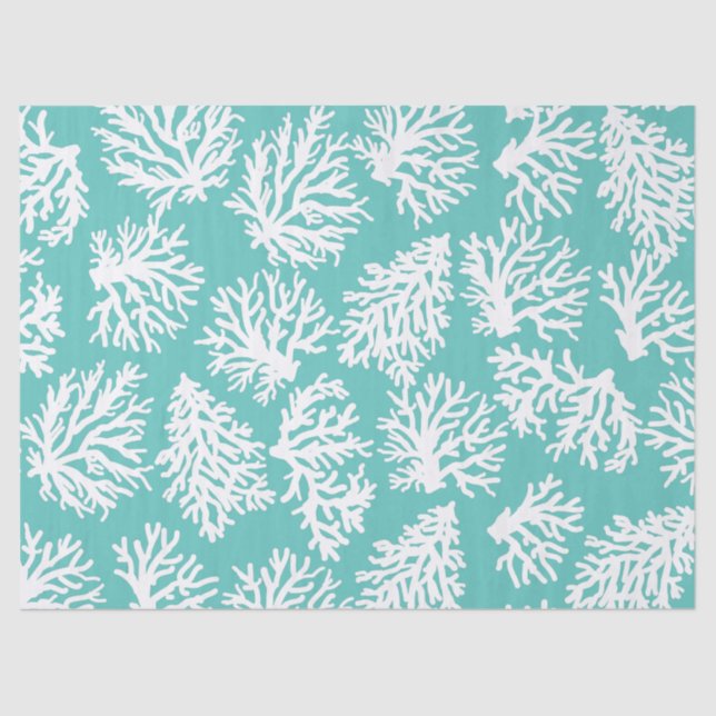 Coral Reefs Beach Summer Wedding  Tissue Paper (Front)