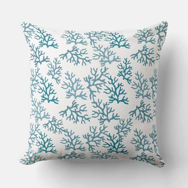 Coral Reefs patterns Turquoise beach Cushion (Front)