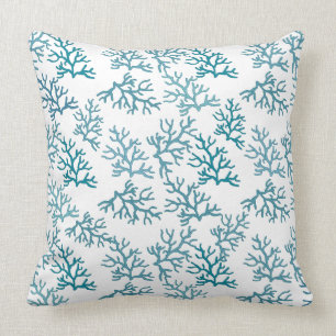 Coral Reefs patterns Turquoise beach Cushion