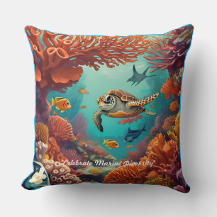 "Coral Reflections" Cushion