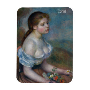 CORAL~ RENOIR ~ Young Girl with Daisies ~ Magnet