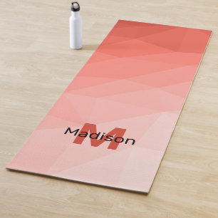Coral rose geometric mesh ombre pattern Monogram Yoga Mat