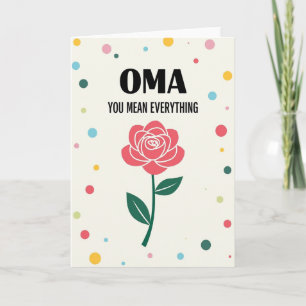 Coral Rose Oma Loving Day Card