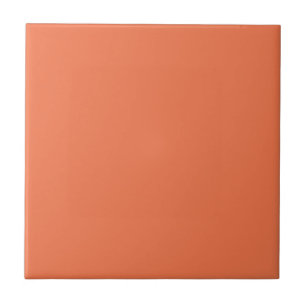 Coral Rose Orange Solid Colour Print Ceramic Tile