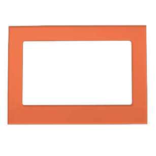 Coral Rose Orange Solid Colour Print Magnetic Frame