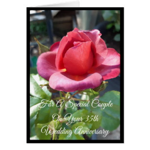 Coral Rose Personalised 35th Wedding Anniversary
