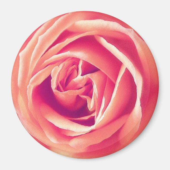 Coral rose print magnet (Front)