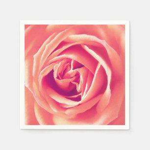 Coral rose print napkin
