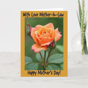 Coral Rosebud Mothers Day Card