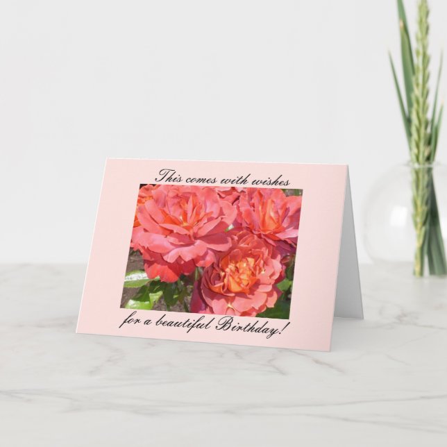 Coral Roses Card (Front)