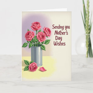Coral Roses Mothers Day Art Card