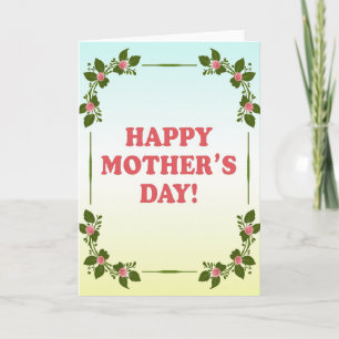Coral Roses Mothers Day Card
