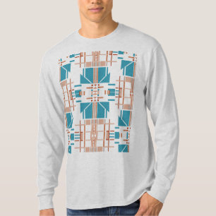 Coral Rust Turquoise Southwest-inspired Geometric T-Shirt