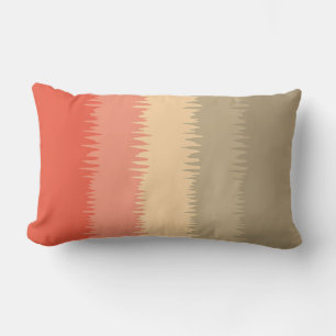 Coral Salmon Pink Beige Brown Cream  Lumbar Cushion