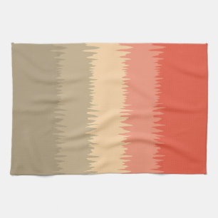 Coral Salmon Pink Beige Brown Cream Tea Towel