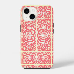 Coral scrollwork pattern iPhone 14 case