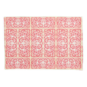 Coral scrollwork pattern pillowcase