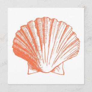 Coral Sea Shell Luau Reception Invitation