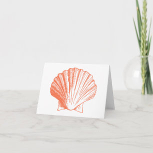 Coral Sea Shell Thank You Note Cards
