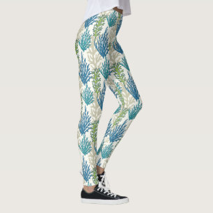 Coral Seaweed Pattern leggings