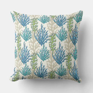 Coral Seaweed Pattern throw pillows