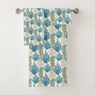 Coral Seaweed Pattern towel set