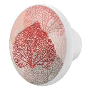 Coral Shadow Ceramic Knob