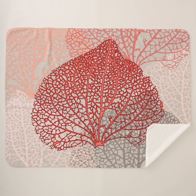 Coral Shadow Sherpa Blanket (Front (Horizontal))