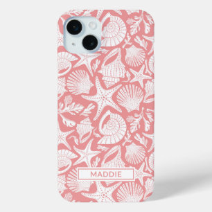 Coral Shells Personalised iPhone 15 Mini Case