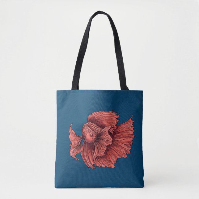 Coral Siamese fighting fish Tote Bag (Front)