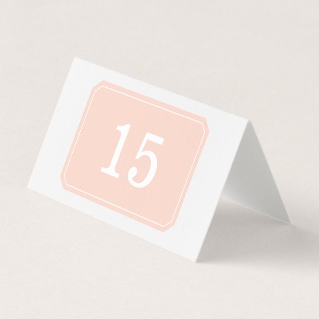 Coral Simply Elegant Folded Table Card (Front)