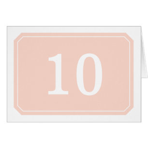 Coral Simply Elegant Table Number Card