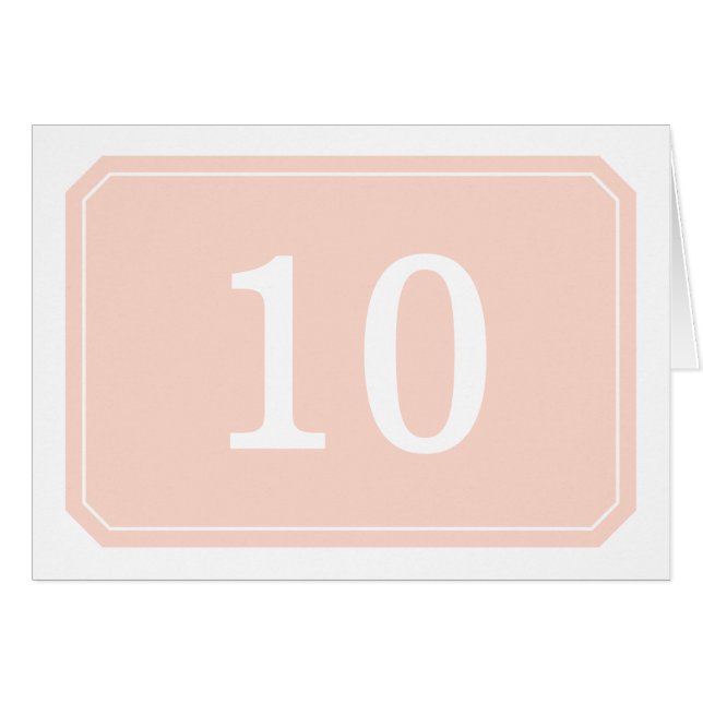 Coral Simply Elegant Table Number Card (Front Horizontal)