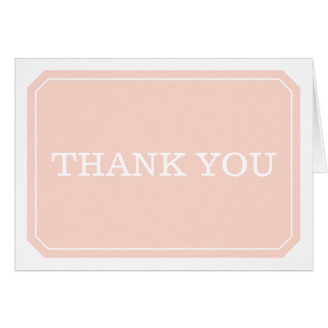 Coral Simply Elegant Thank You Card (Front Horizontal)