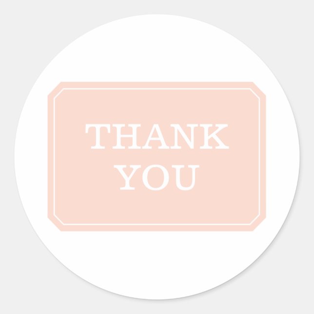 Coral Simply Elegant Thank You Stickers (Front)