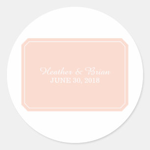 Coral Simply Elegant Wedding Stickers
