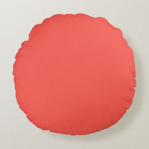 Coral (solid colour) Round Cushion