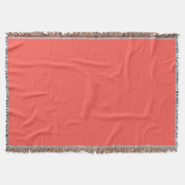  Coral (solid colour)  Throw Blanket (Front)