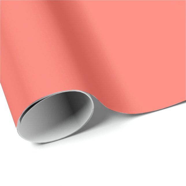 Coral Solid Plain Colour Wrapping Paper (Roll Corner)