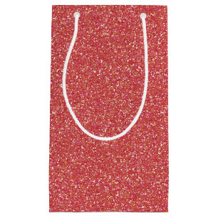 Coral Sparkle Glitter Gift Bag