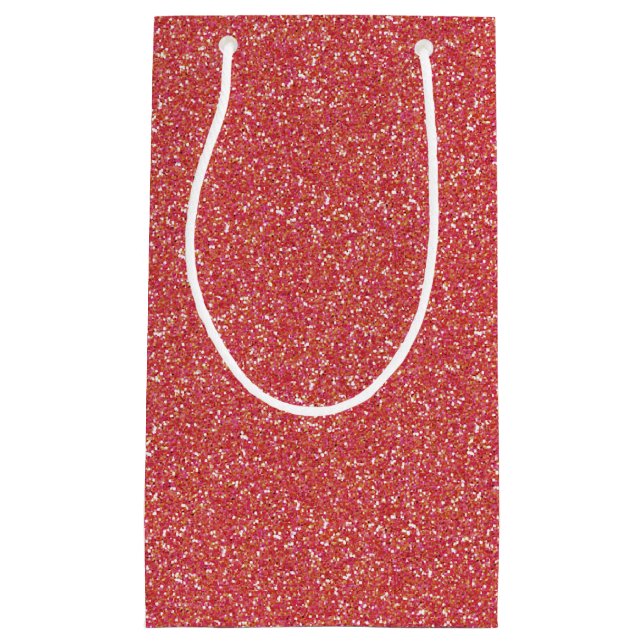 Coral Sparkle Glitter Gift Bag (Front)