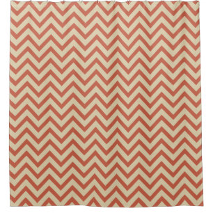 Coral Spice Moods Chevrons Shower Curtain
