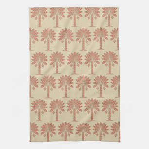 Coral Spice Moods Palm Tea Towel