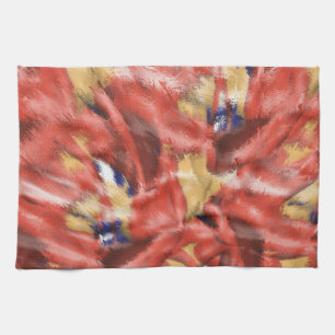 Coral Splash Design Tea Towel